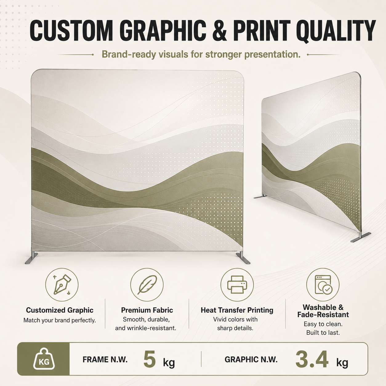 TIANYU 229*300cm Portable Tension Fabric Exhibition Stand