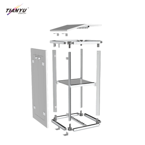 TIANYU Nail Tall Reception Desk Custom Exhibition Stand Display Pop Up with Shelves Trade Show