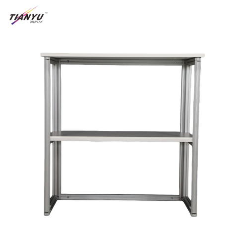 Folding Front Desk Mobile Foldable Reception Desk Portable Counter for Office Exhibition Event Temporary Use Easy Assembly