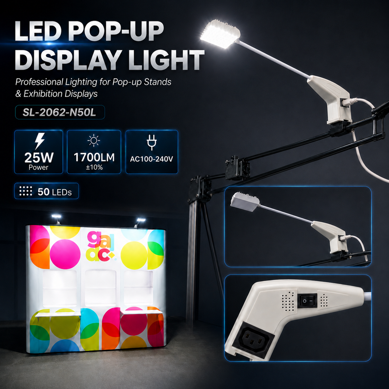 SL-2062-N50L 25W AC100-240V LED Exhibition Light 5630 SMD 1700LM Pop Up Frame Spotlight for Booth