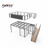 TIANYU Stand Modular System Aluminium Wall Frames Trade Show Display Reused and Over Again Double Storey Exhibition Booth