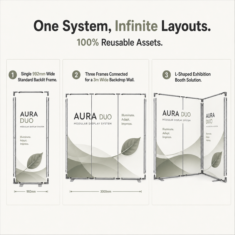 Modular Fabric Lightbox Display Booth System For Trade Shows TIANYU