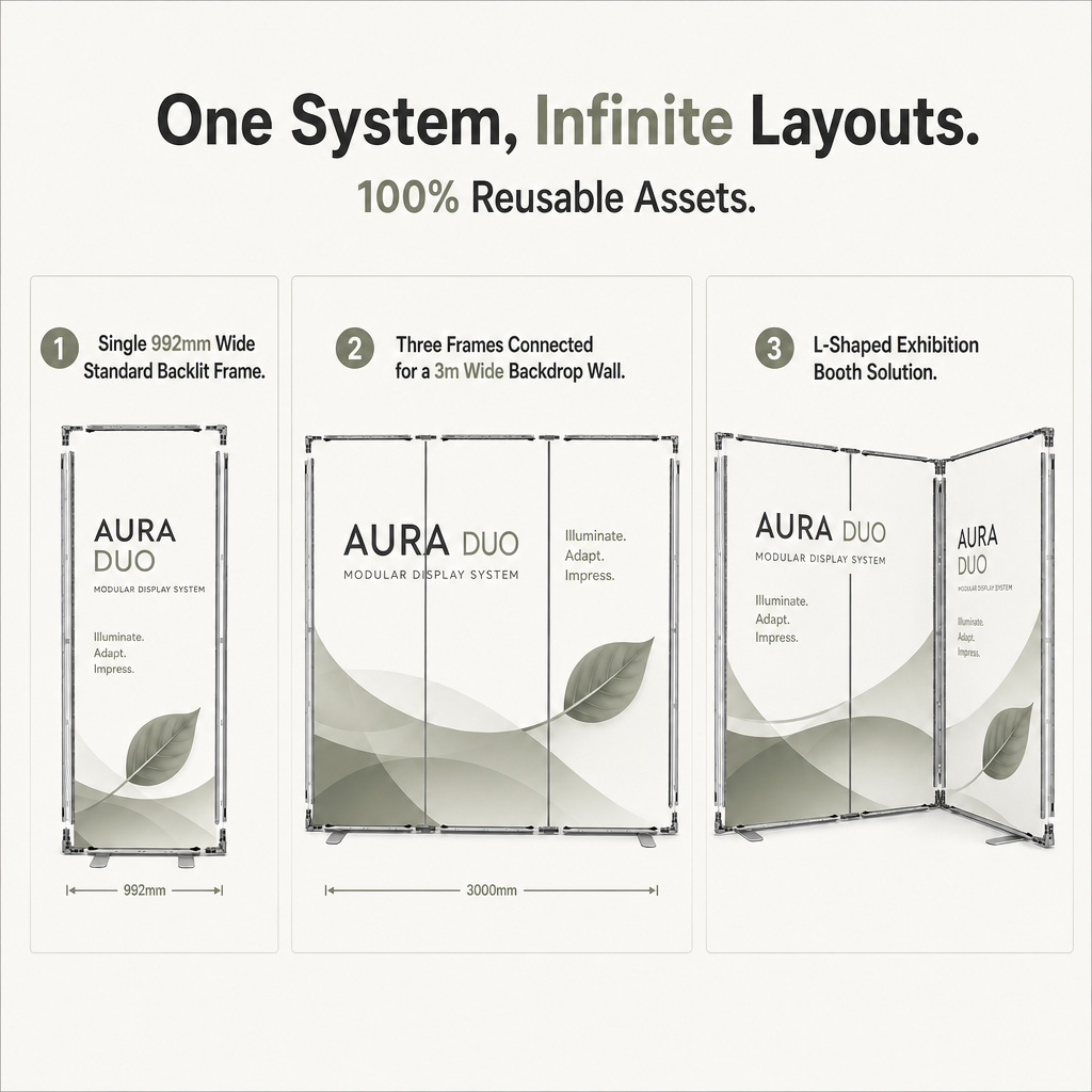 Modular Fabric Lightbox Display Booth System For Trade Shows TIANYU