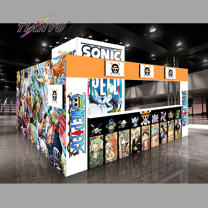 TIANYU Advertising Aluminum Frame Seg Anime Fabric Gem Light Box Booth Exhibition Displays