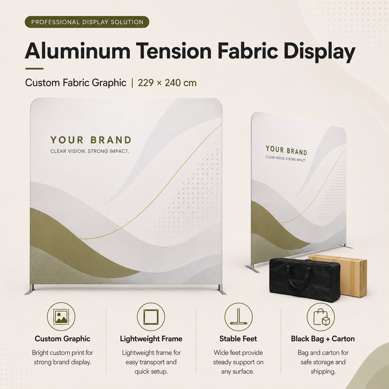 TIANYU 229*240cm Portable Tension Fabric Exhibition Stand