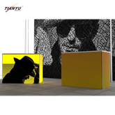 TIANYU Front Led Screen for Display at Trade Show Barber Shop Reception Desk Exhibition Stand Backdrop