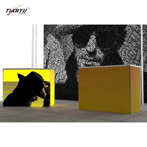 TIANYU Front Led Screen for Display at Trade Show Barber Shop Reception Desk Exhibition Stand Backdrop