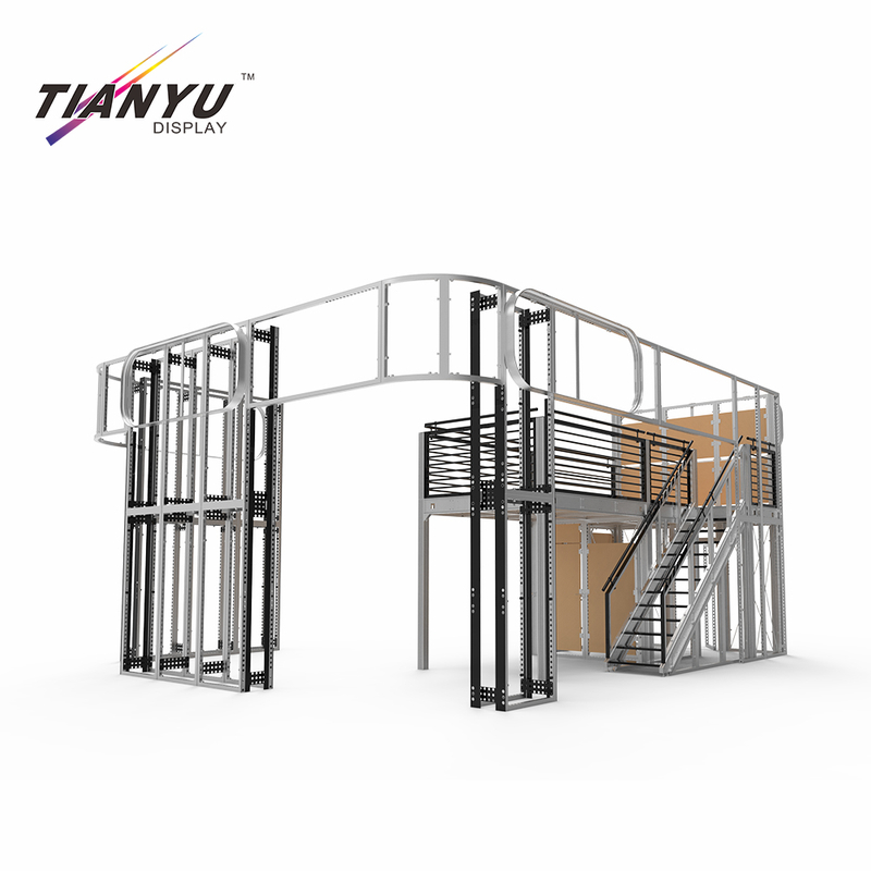 TIANYU Recycle 2 Story Stand Two Floor Exhibition Aluminum Frame System Double Deck Trade Show Booth