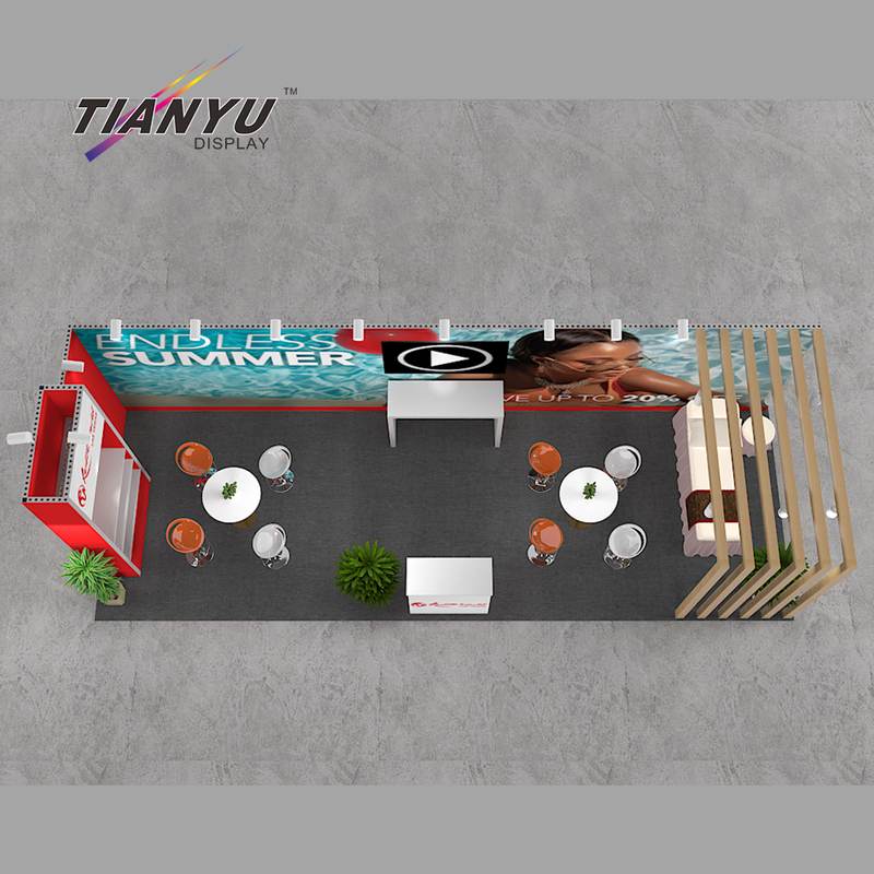 Tianyu Easy Assemble Aluminium Custom Build Exhibition Stand Design Company Beauty Expo Booth Tradeshow Exhibit Booth
