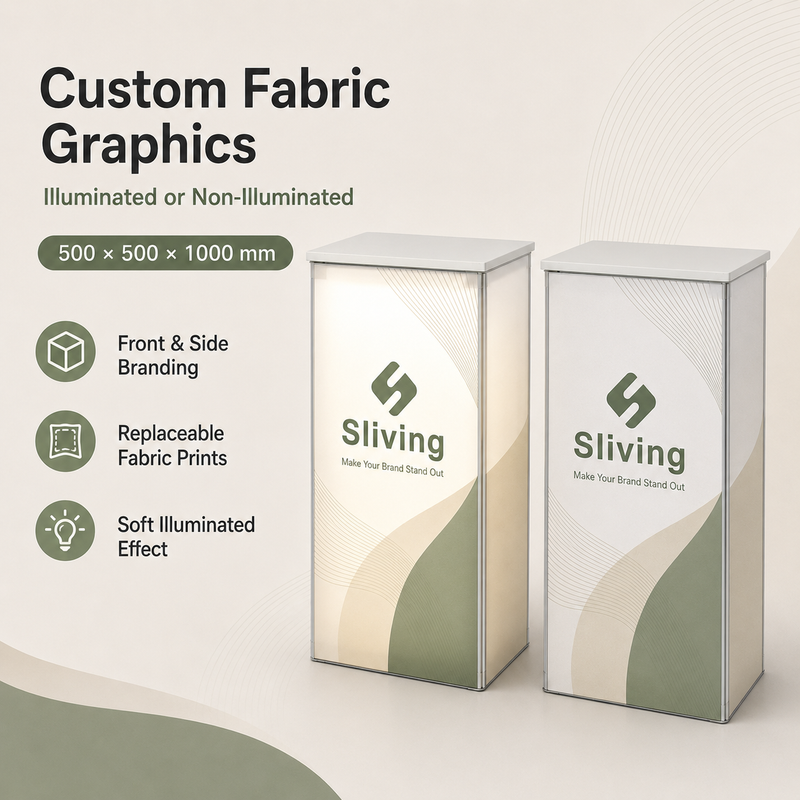 TIANYU 500*500*1000mm Portable Fabric Reception Counter with LED Light