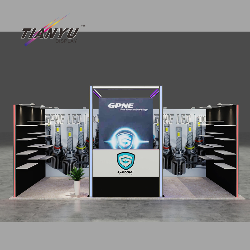 Tianyu Modern Aluminum Profile Customizable Backlit Exhibit System Booth Led Desgin Immersive Visual Product Trade Show Display on Exhibition Booth