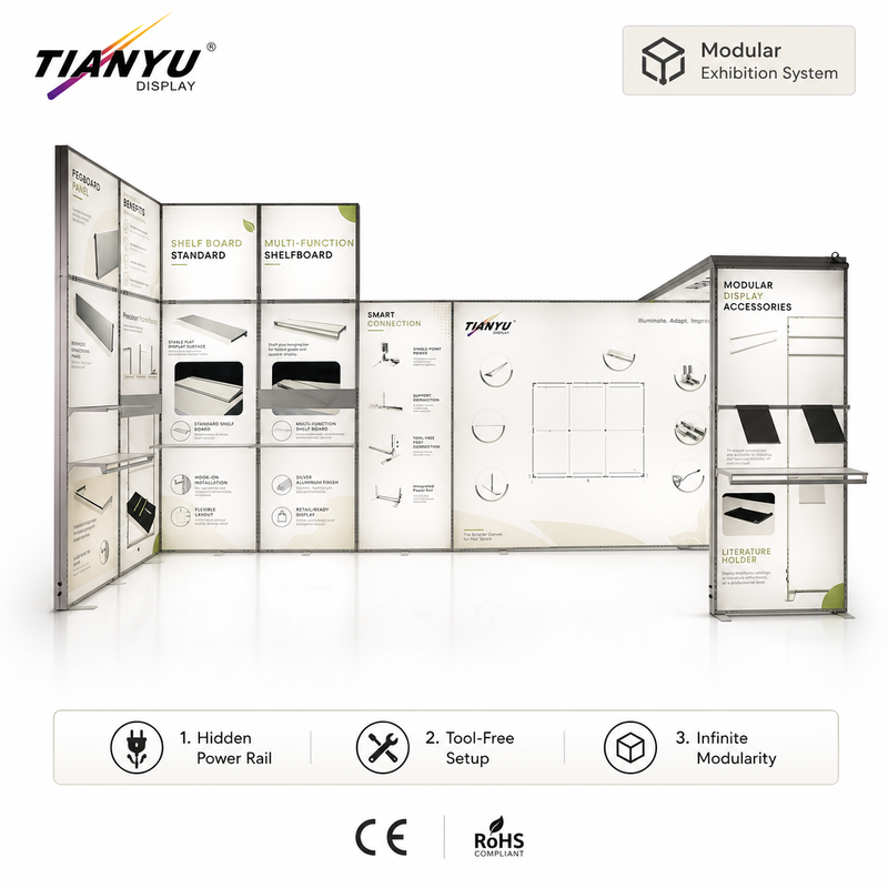 Modular Fabric Lightbox Display Booth System For Trade Shows TIANYU