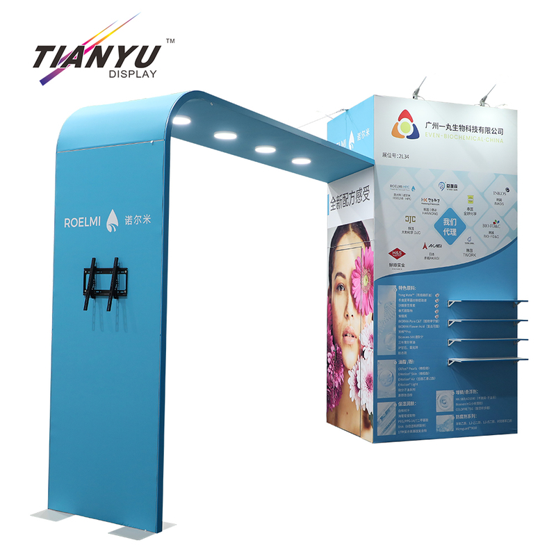 Tianyu Convention Storage Booth Room Exhibit Backdrop Display Exhibition Fair Stand with Shelf