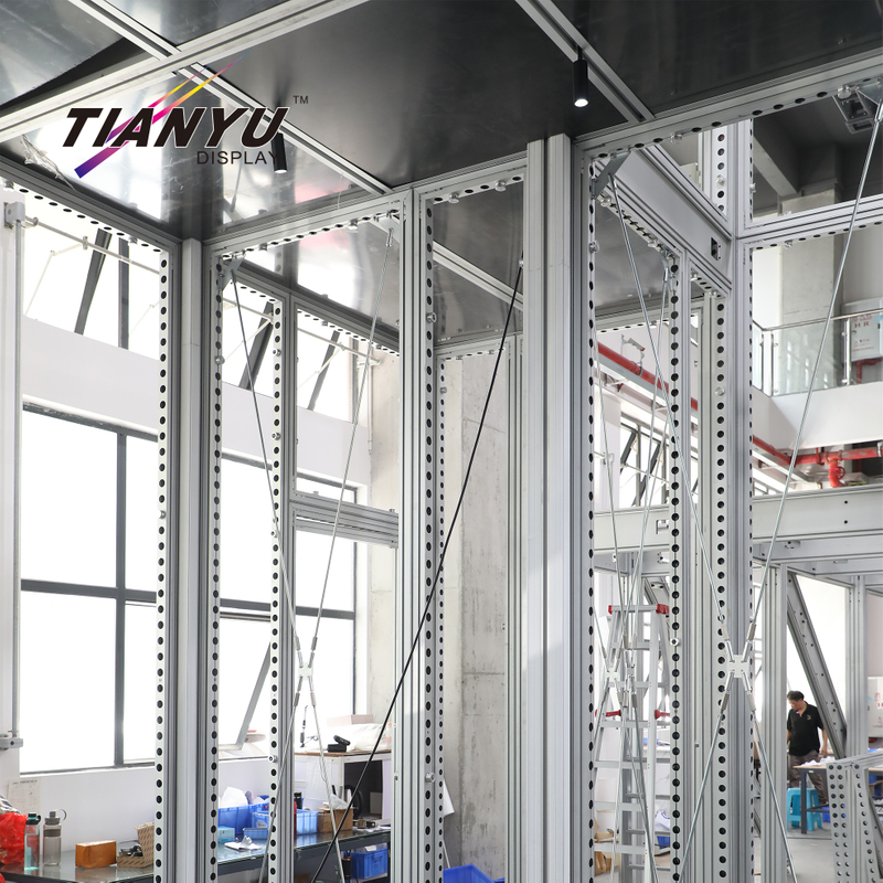 TIANYU New Design Recycle 2 Story Fair Stand Two Floor Exhibition House Aluminum Double Deck Trade Show Booth