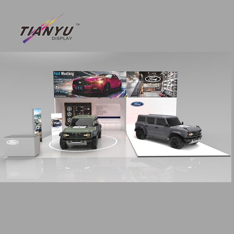 TIANYU Free Layout Design Aluminum Materials Car Showcase Led Exhibition Booth Light Box Manufacturer in Chinese with Floor