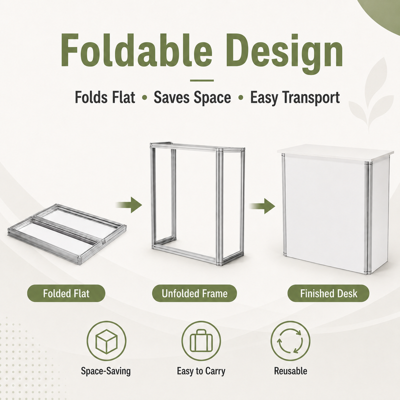 TIANYU Portable Trade Show Display Counter Foldable Set Reception Desk l Shape