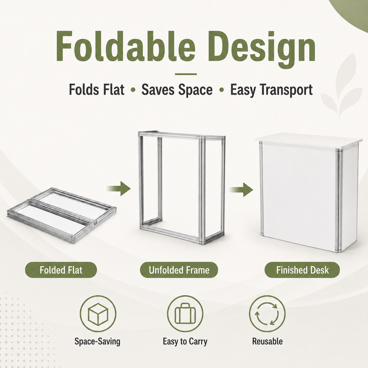 TIANYU Portable Trade Show Display Counter Foldable Set Reception Desk l Shape