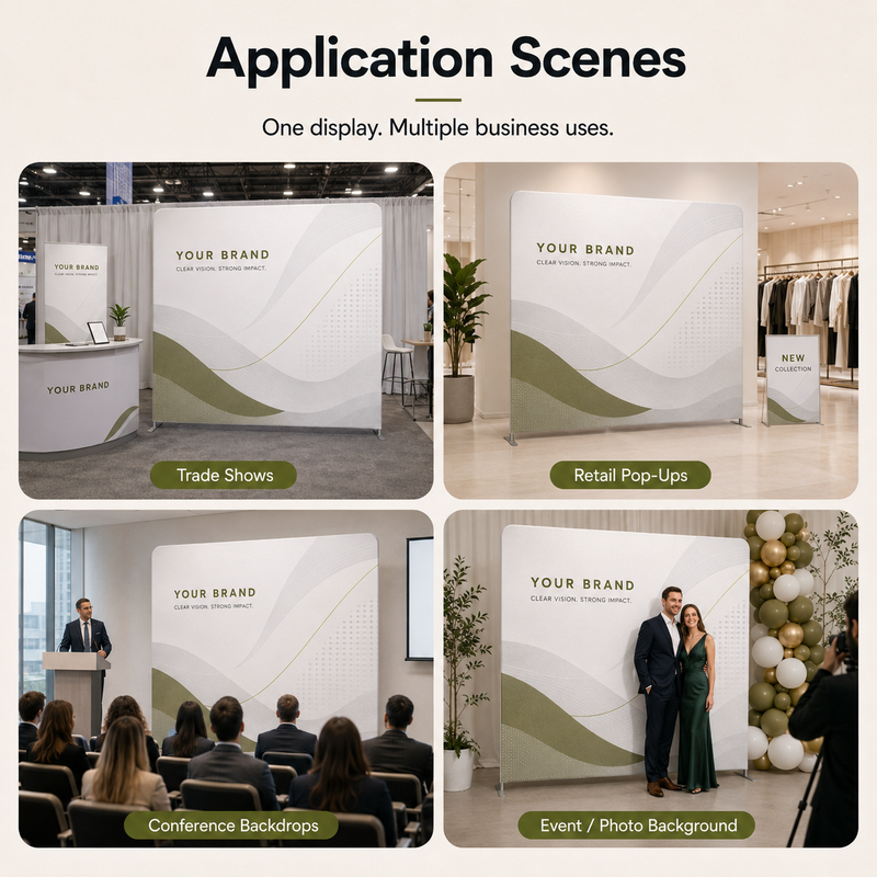 TIANYU 229*240cm Portable Tension Fabric Exhibition Stand