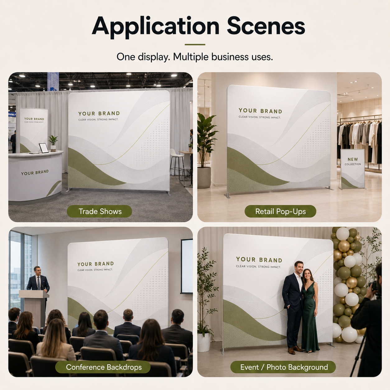 TIANYU 229*240cm Portable Tension Fabric Exhibition Stand
