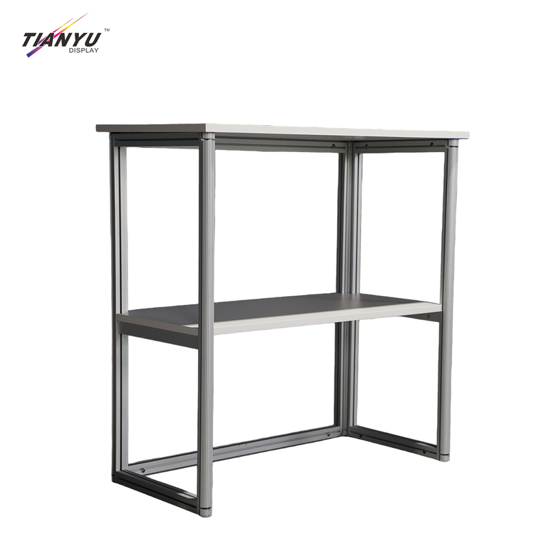Folding Front Desk Mobile Foldable Reception Desk Portable Counter for Office Exhibition Event Temporary Use Easy Assembly