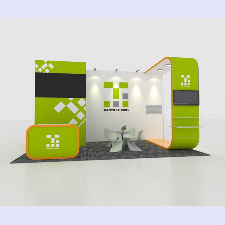 Custom portable modular trade show led screen video wall booth