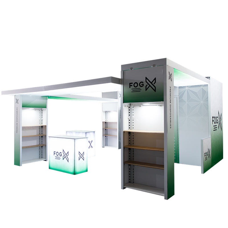 Tianyu Hot Sale Trade Show Booth 6X6 Advertising Led Light Box Display with Counter Table