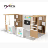 TIANYU 10x20ft Reusable Exhibition Booth Graphic Design Trade Show Luxury Booth Eco-friendly with Shelves