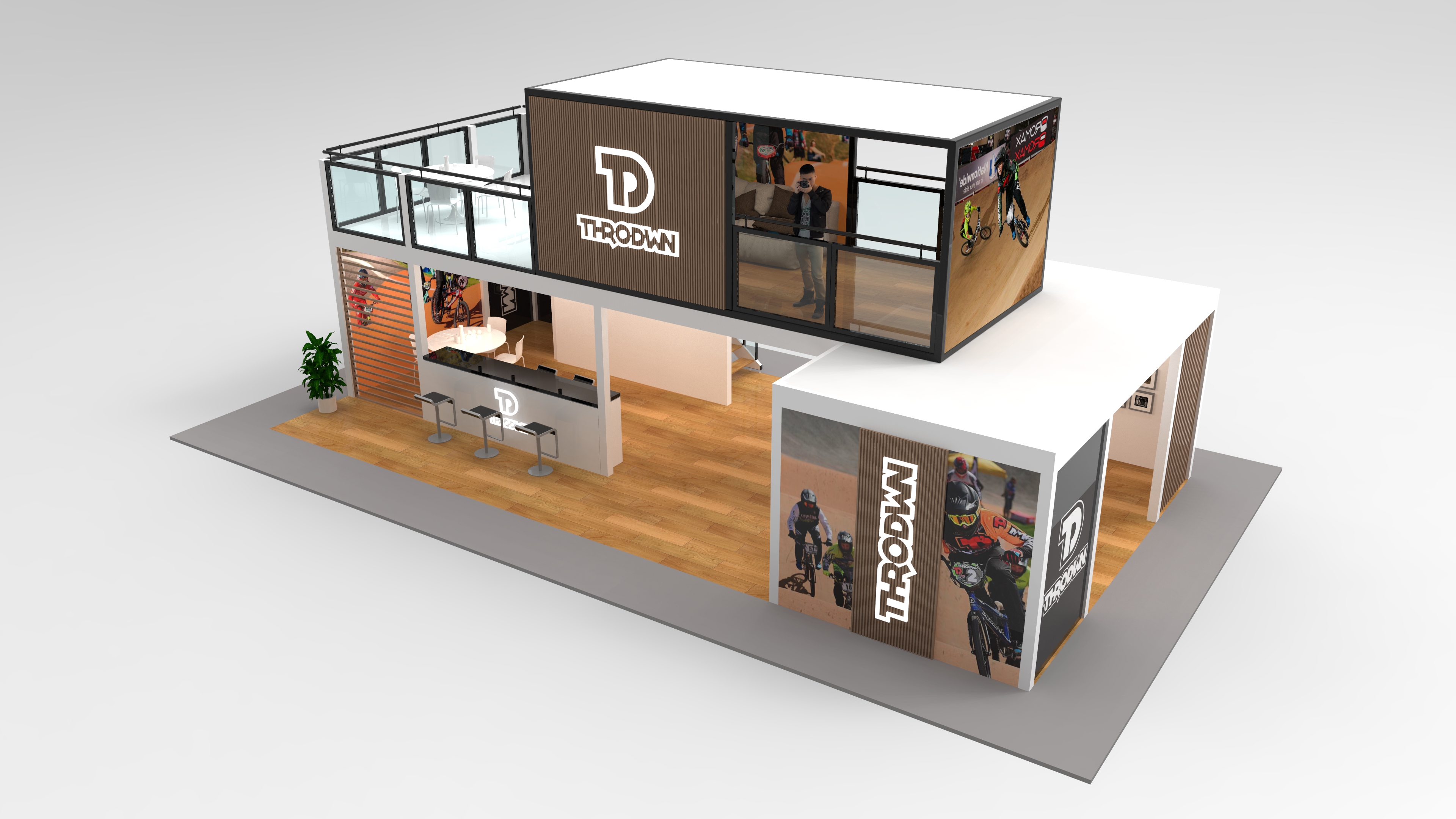 Tianyu High End Modular Aluminum Frame Design 2 Story Container Double Deck Booth Exhibition Stand for Sale