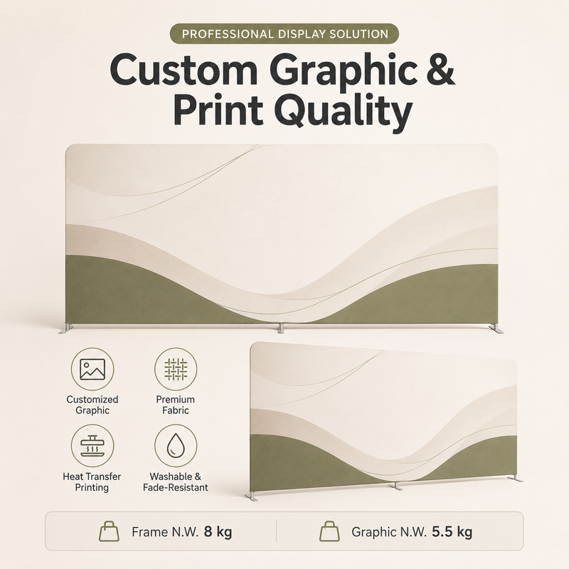 TIANYU 229*500cm Portable Tension Fabric Exhibition Stand