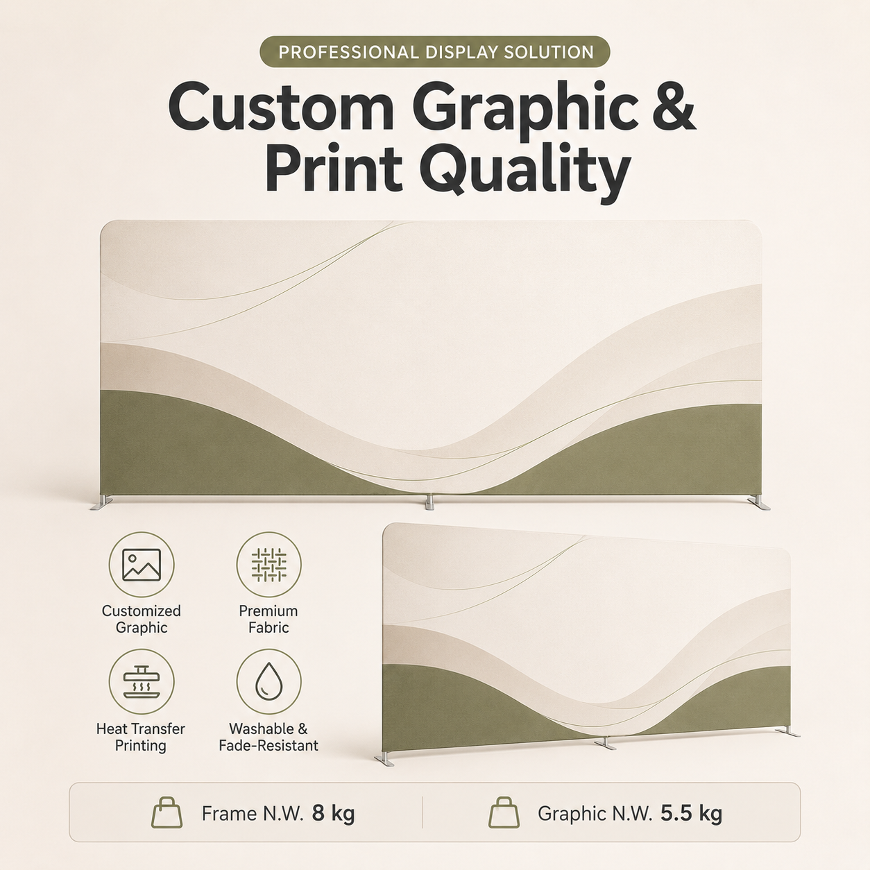 TIANYU 229*500cm Portable Tension Fabric Exhibition Stand