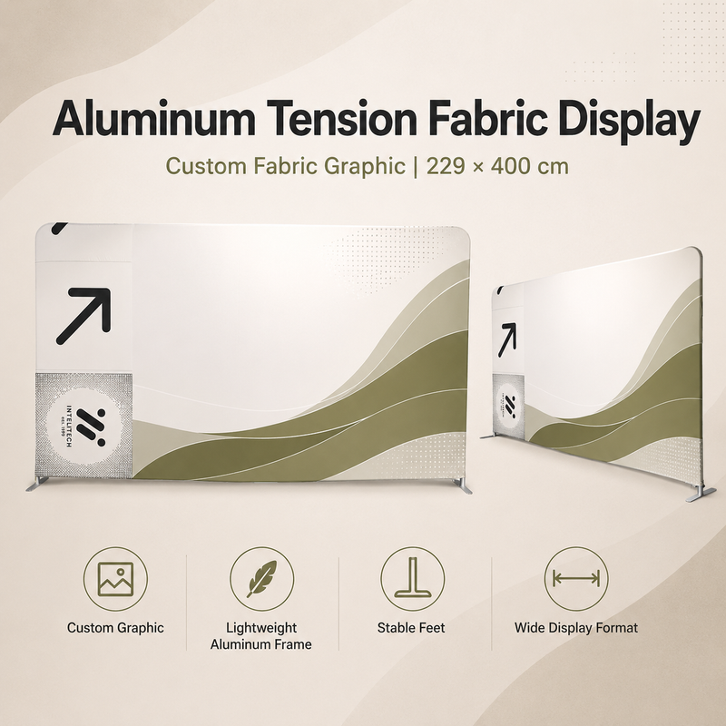 TIANYU 229*400cm Portable Tension Fabric Exhibition Stand