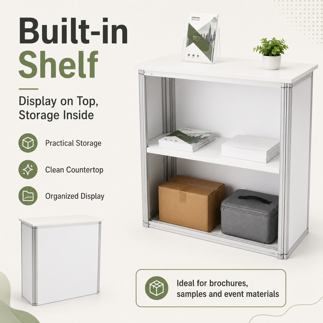 TIANYU Portable Trade Show Display Counter Foldable Set Reception Desk l Shape