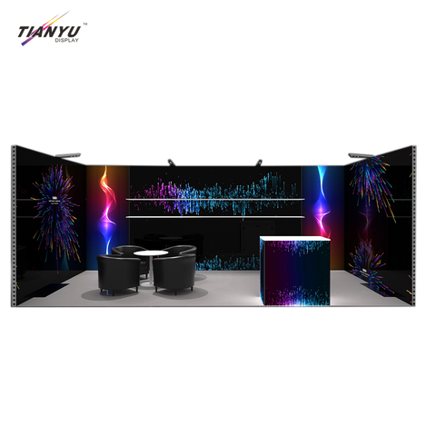 TIANYU Round Small Clothing Display Racks Trade Shows Exhibition Stands 2 Reception Desk for Spa