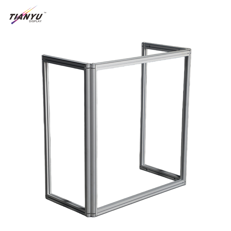 Folding Front Desk Mobile Foldable Reception Desk Portable Counter for Office Exhibition Event Temporary Use Easy Assembly