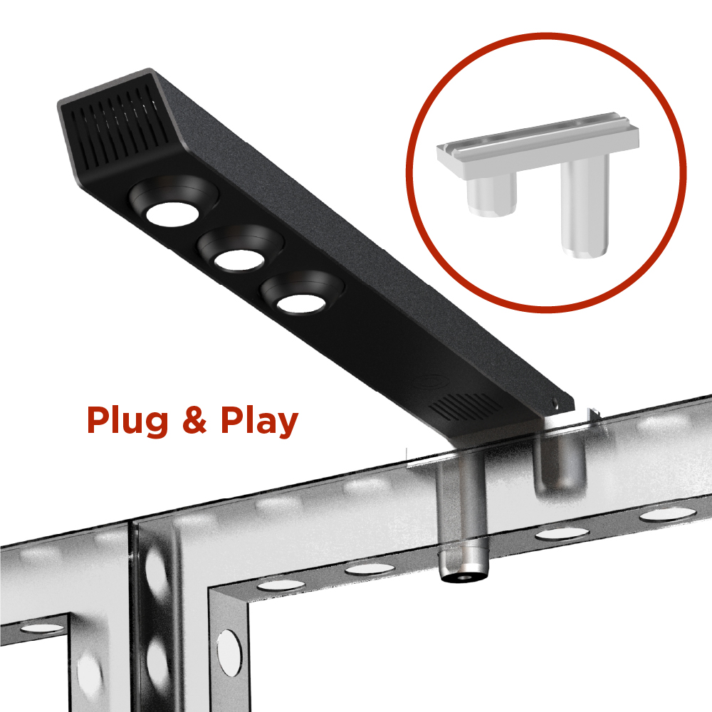 Linkable Modular Spotlight, DC 24V, Slide-in Base Tool-free Installation, for Trade Show Booth