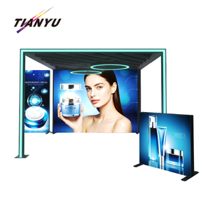 TIANYU Led Profile Aluminum Trade Show Display Cabinet with Granite Slab Packaging Seg Light Box Aluminium Wall Frames