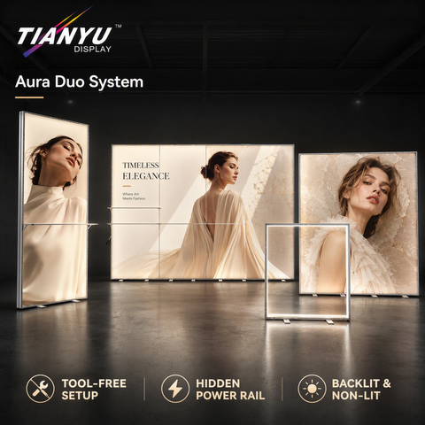 Tool Free LED Lightbox Exhibition Booth For Retail Displays TIANYU