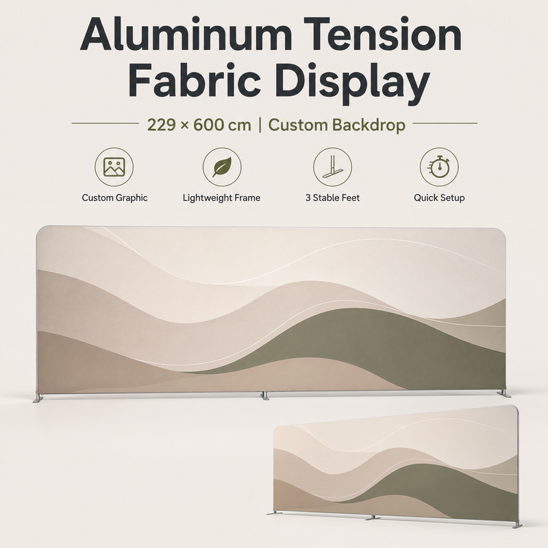 TIANYU 229*600cm Portable Tension Fabric Exhibition Stand