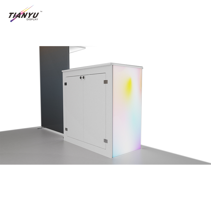 TIANYU Counter Trade Show Booth Display with Shelves Aluminum Reception Desk Clinic Door-exhibition-stand