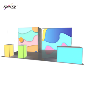 TIANYU Nail Tall Reception Desk Custom Exhibition Stand Display Pop Up with Shelves Trade Show