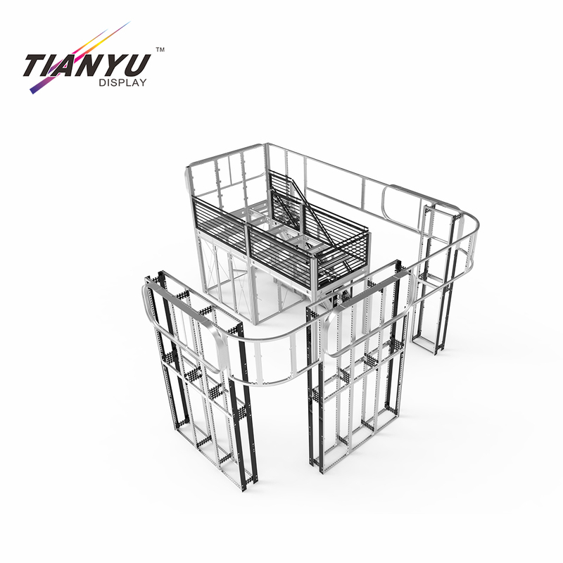 TIANYU Recycle 2 Story Stand Two Floor Exhibition Aluminum Frame System Double Deck Trade Show Booth