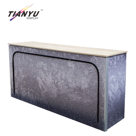 Tianyu Hot Sale Aluminum Frame Tension Fabric Promotion Booth Counter Table Portable Exhibition Reception Desk