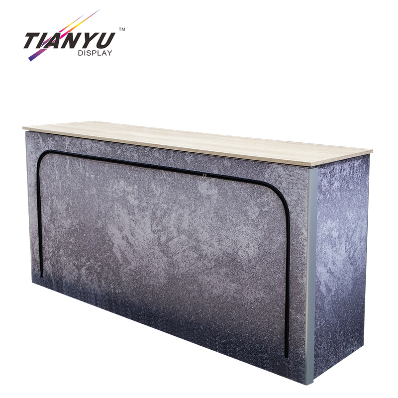 Tianyu Hot Sale Aluminum Frame Tension Fabric Promotion Booth Counter Table Portable Exhibition Reception Desk