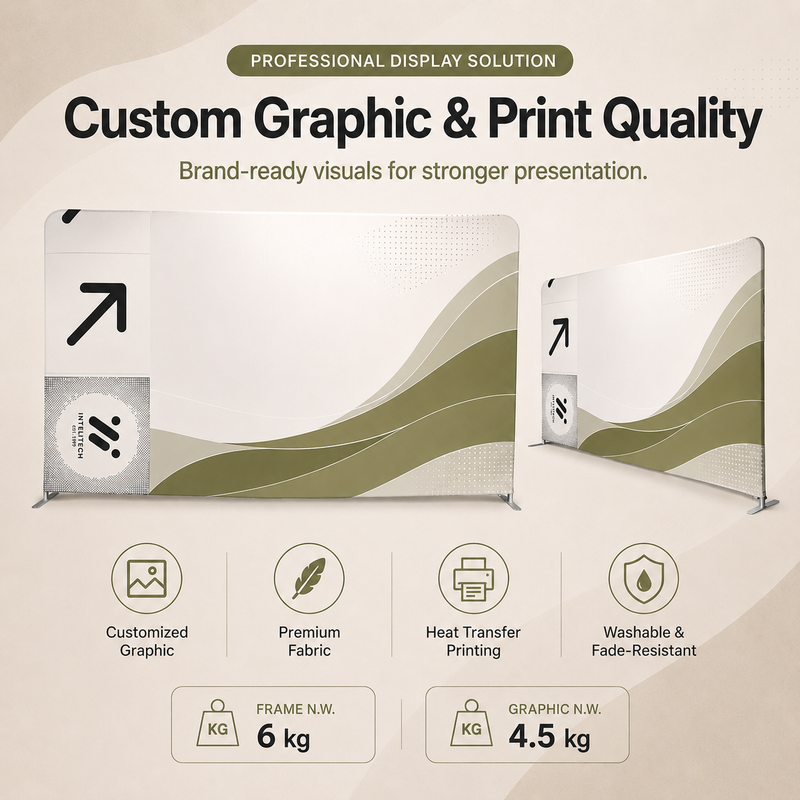 TIANYU 229*400cm Portable Tension Fabric Exhibition Stand