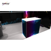 TIANYU Fluted Hospital Reception Desk Trade Show Display Design Portable Tv Exhibition Stand