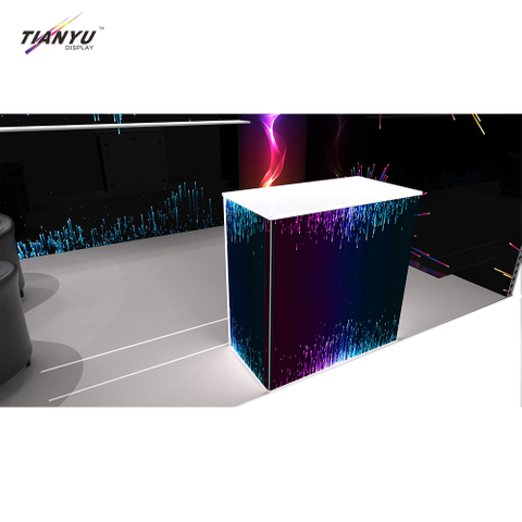 TIANYU Fluted Hospital Reception Desk Trade Show Display Design Portable Tv Exhibition Stand