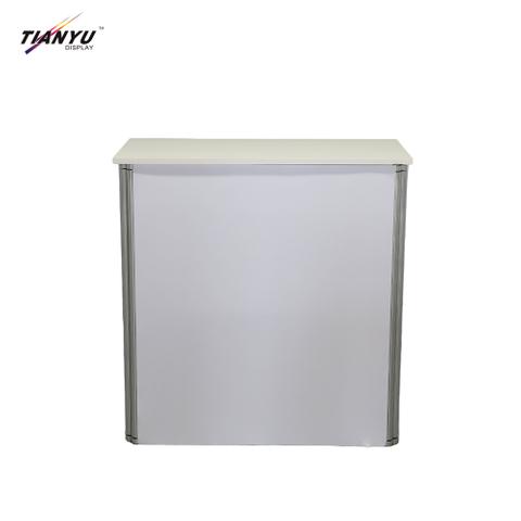 Folding Front Desk Mobile Foldable Reception Desk Portable Counter for Office Exhibition Event Temporary Use Easy Assembly