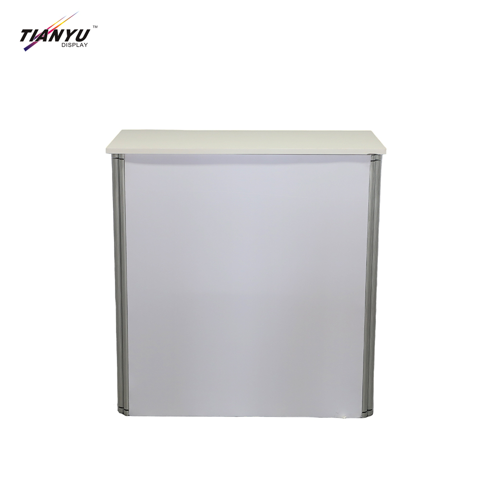 Folding Front Desk Mobile Foldable Reception Desk Portable Counter for Office Exhibition Event Temporary Use Easy Assembly