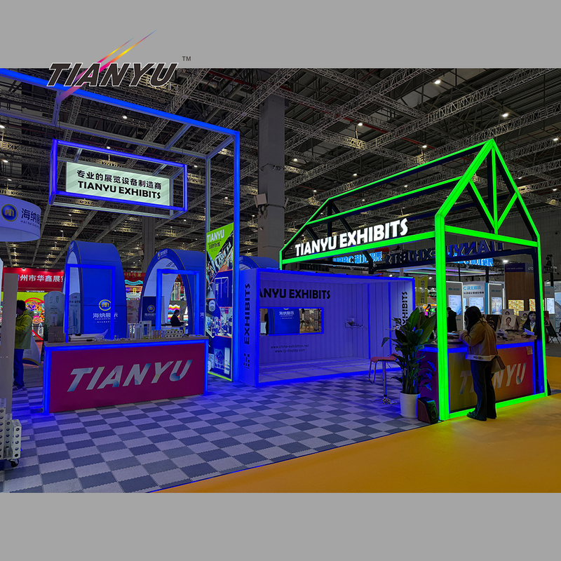 Tianyu Luxury 2 Floor Exhibition Booth Manufacturer Customized Technology Design Eg Lightbox Booths Exhibition Stand Ecofriendly