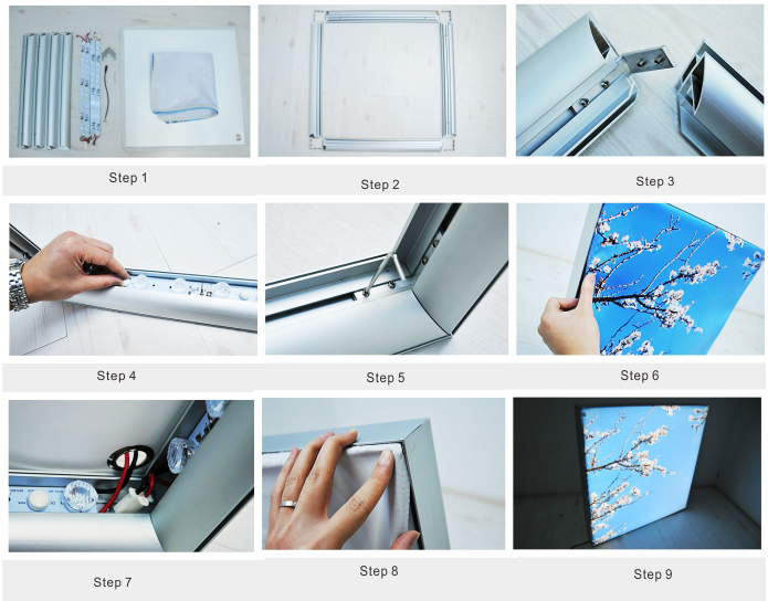 light box install step